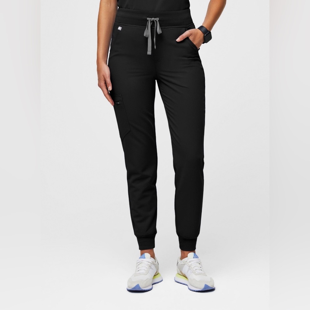 Figs Black Zamora High Waisted 2.0 Jogger Pants